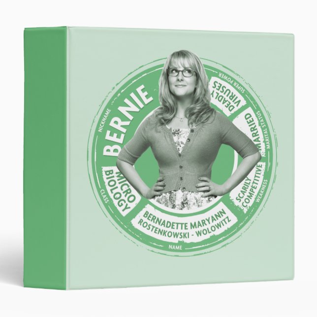 Bernadette Info Graphic 3 Ring Binder (Front/Spine)