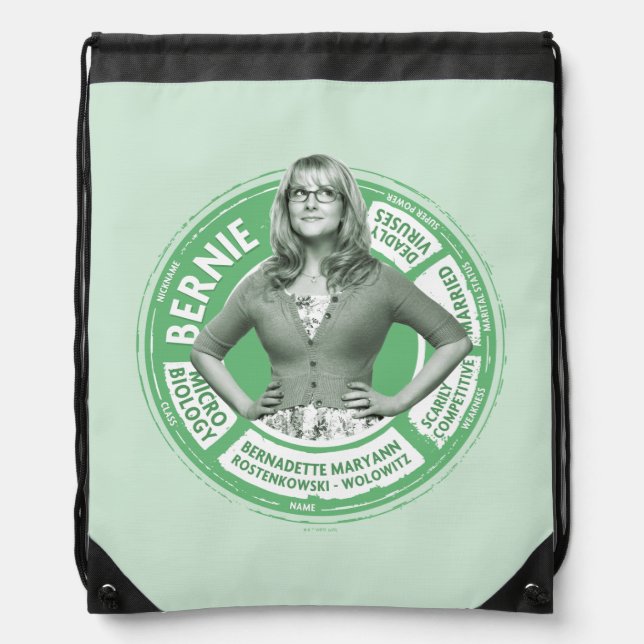 Bernadette Info Graphic Drawstring Bag (Front)