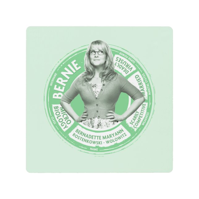 Bernadette Info Graphic Metal Print (Front)