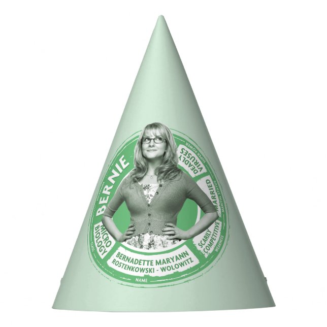 Bernadette Info Graphic Party Hat (Front)