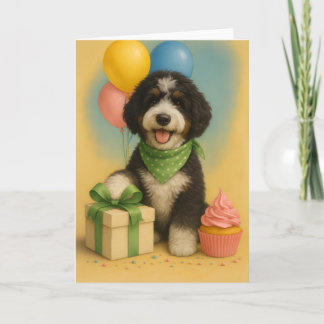 Bernadoodle Birthday Card