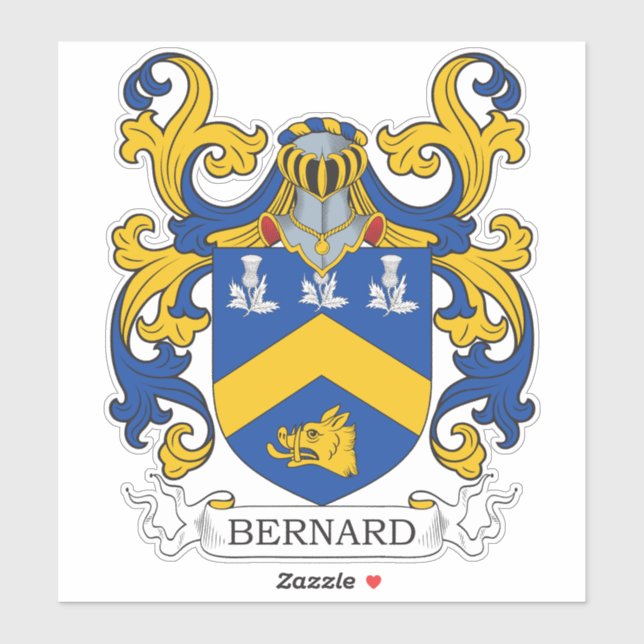 Bernard Family Crest Sticker (Sheet)