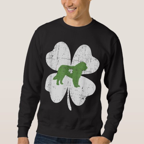 Bernard St Patricks Day Lover Irish Shamrock Dog L Sweatshirt