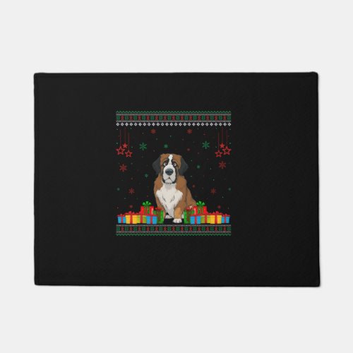 Bernard Ugly Christmas Sweater Funny Dog Owners Xm Doormat