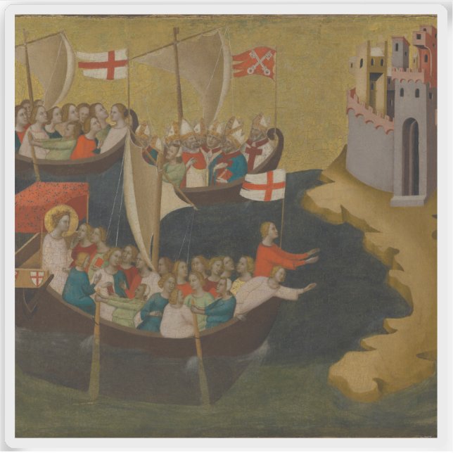 Bernardo Daddi: Arrival of Saint Ursula at Cologne Sticker (Front)