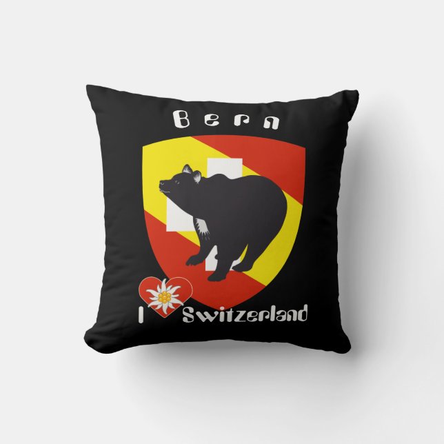 Berne, Berne, Berna, Bear, Switzerland, Suisse Kis Throw Pillow (Front)