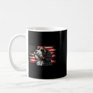 Bernedoodle American Flag Dog Lover 4th Of July Coffee Mug