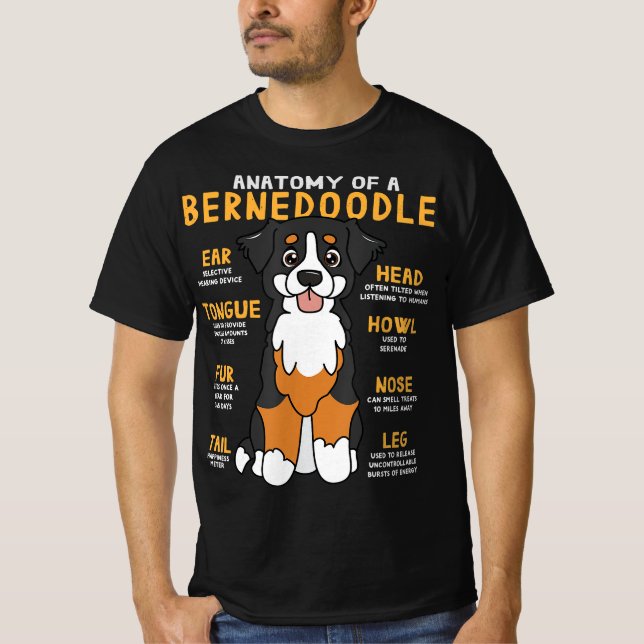 Bernedoodle Anatomy Funny Dog Mom Dad Cute Gift T-Shirt (Front)