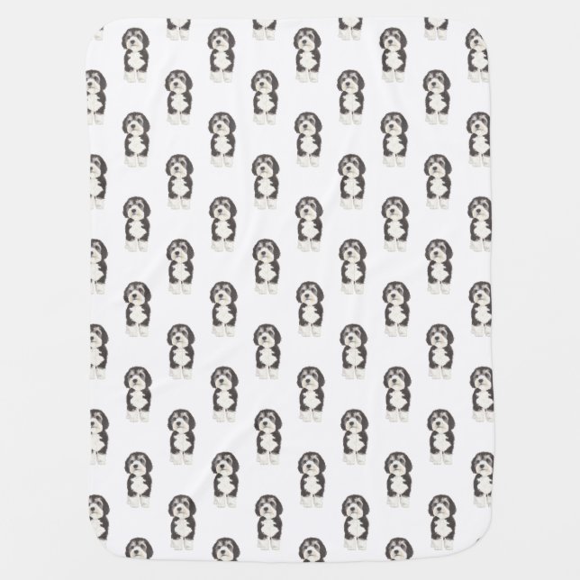 Bernedoodle Baby Blanket (Front)