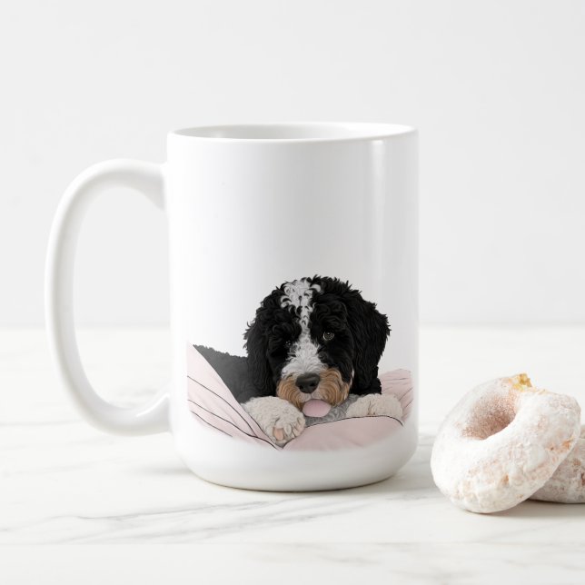 Bernedoodle Bernese Dog Mom Coffee Tea gift Mug (With Donut)