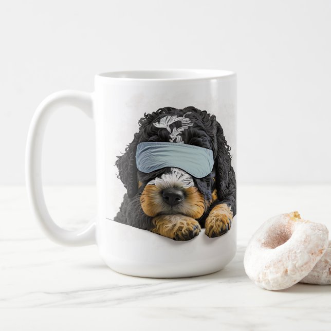 Bernedoodle Bernese Goldendoodle Labradoodle gift Coffee Mug (With Donut)