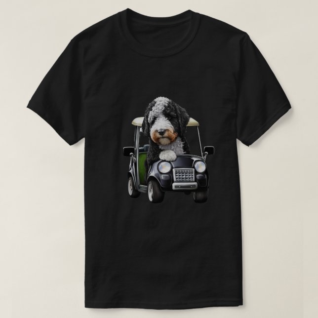 Bernedoodle Bernese Golfing gift Dog Dad T-Shirt (Design Front)