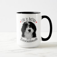 Bernedoodle black and white 15oz Coffee Mug