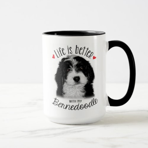 Bernedoodle black and white 15oz  Coffee Mug