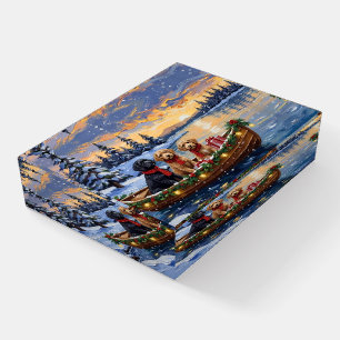 Bernedoodle Christmas Boat Holiday Paperweight