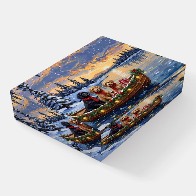Bernedoodle Christmas Boat Holiday Paperweight (Angled)