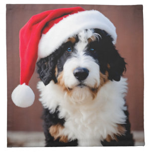 Bernedoodle Christmas Cloth Napkin