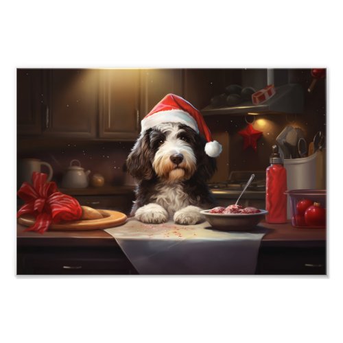 Bernedoodle Christmas Cookies Festive Holiday Photo Print