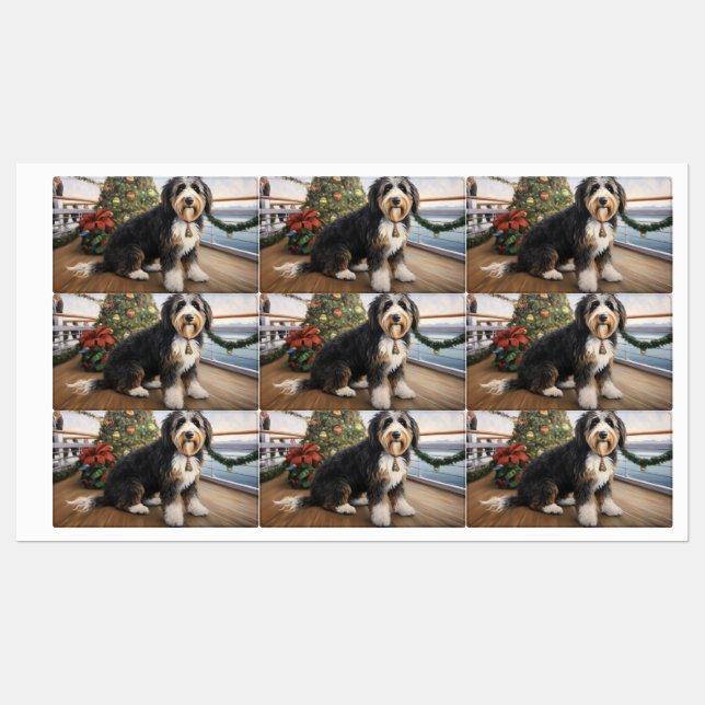 Bernedoodle Christmas Cruise: Pawsome Holiday  Labels (Sheet)