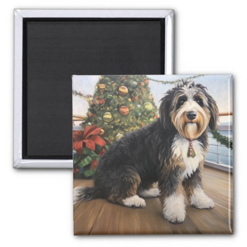 Bernedoodle Christmas Cruise Pawsome Holiday  Magnet