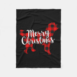 Bernedoodle Christmas Dog Mom Dad Pet Plaid Gift F Fleece Blanket