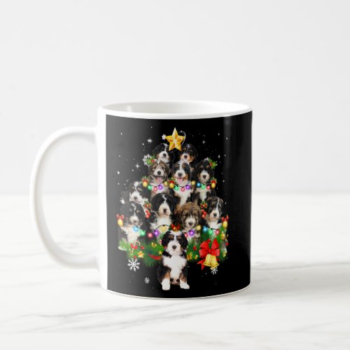 Bernedoodle Christmas Dog Tree Lights Pajamas Fami Coffee Mug
