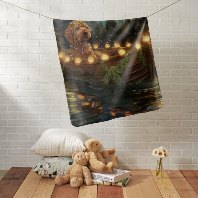 Bernedoodle Christmas Festive Voyage Baby Blanket (In Situ)
