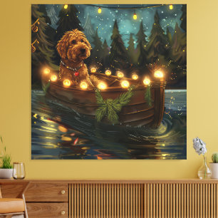 Bernedoodle Christmas Festive Voyage Canvas Print