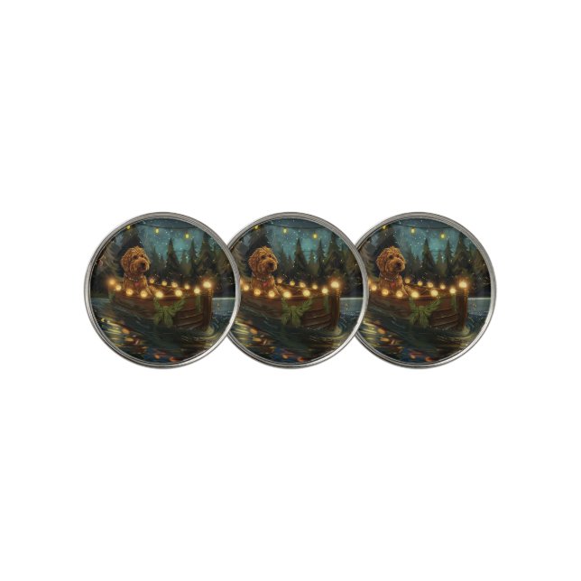 Bernedoodle Christmas Festive Voyage Golf Ball Marker (3 Up)