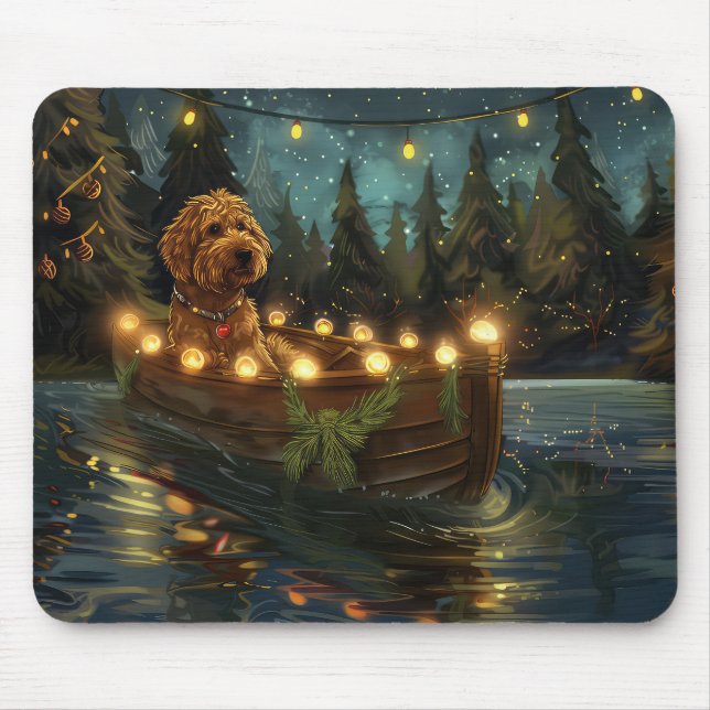 Bernedoodle Christmas Festive Voyage Mouse Pad (Front)