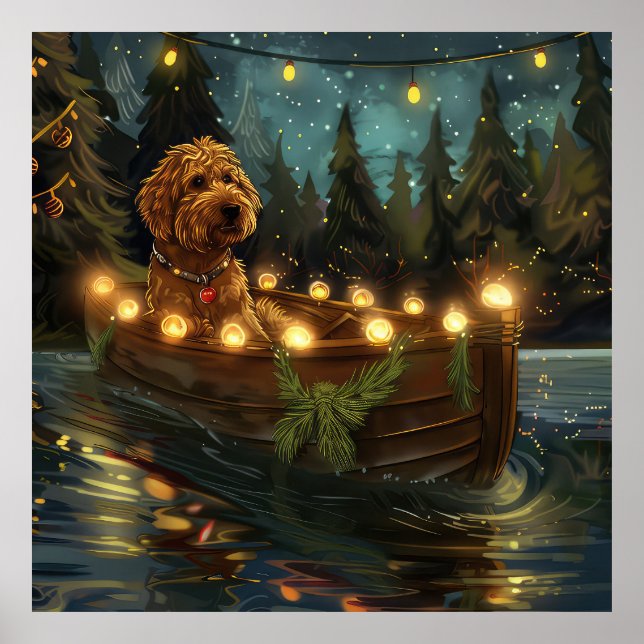 Bernedoodle Christmas Festive Voyage Poster (Front)