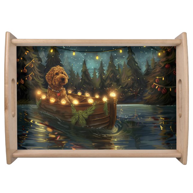 Bernedoodle Christmas Festive Voyage Serving Tray (Front)