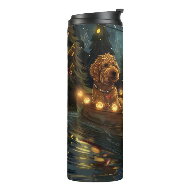 Bernedoodle Christmas Festive Voyage Thermal Tumbler (Rotated Left)