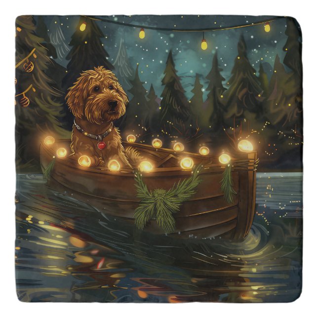 Bernedoodle Christmas Festive Voyage Trivet (Front)