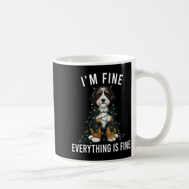 Bernedoodle Christmas I'm Fine Everything Is Fine  Coffee Mug (Right)