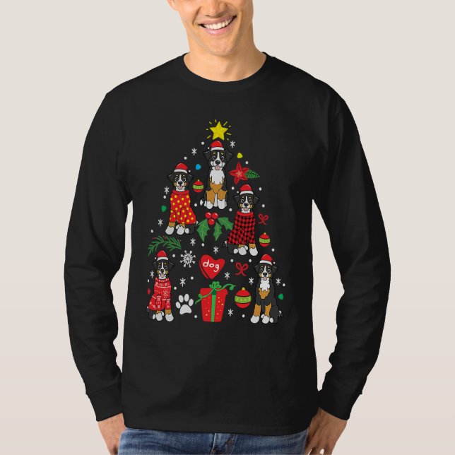 Bernedoodle Christmas Ornament Tree  Dog Mom Dad T-Shirt (Front)