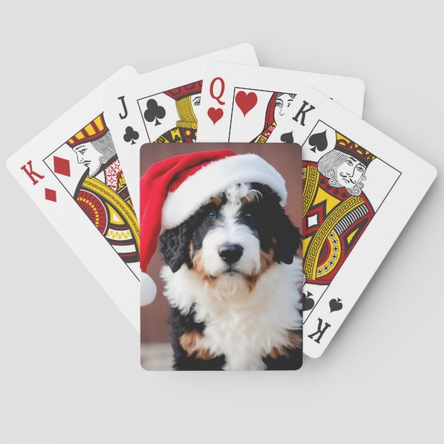 Bernedoodle Christmas Poker Cards (Back)
