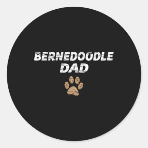 Bernedoodle Dad Mens And Kids Tee - Gift Fathers D Classic Round Sticker