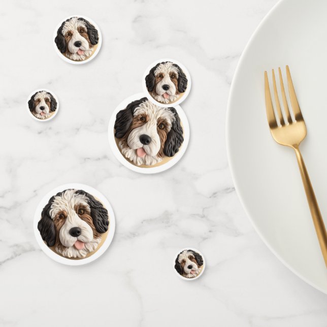 Bernedoodle Dog 3D Inspired Confetti (Group)