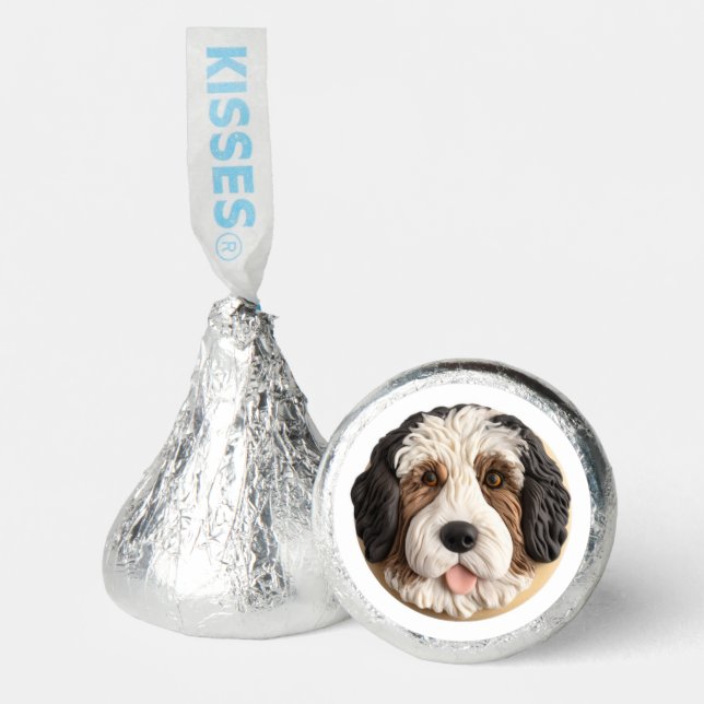 Bernedoodle Dog 3D Inspired Hershey®'s Kisses® (Front)