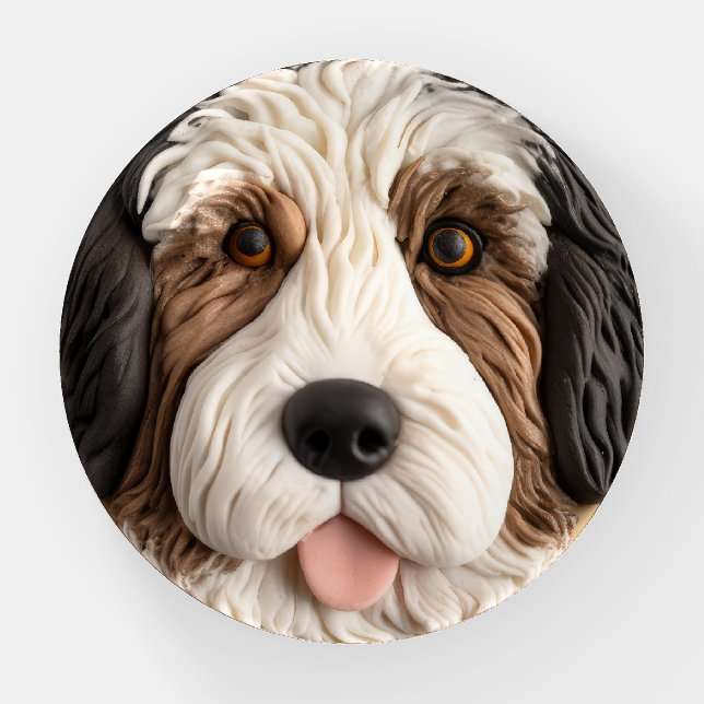 Bernedoodle Dog 3D Inspired Paperweight (Front)