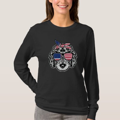 Bernedoodle Dog Bernedoodle USA Flag T-Shirt