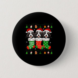 Bernedoodle Dog Christmas Pajamas Funny Xmas Dog L Button