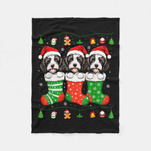 Bernedoodle Dog Christmas Pajamas Funny Xmas Dog L Fleece Blanket