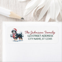 Bernedoodle Dog Christmas Return Address          