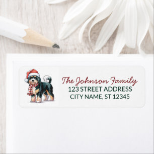 Bernedoodle Dog Christmas Return Address           Label