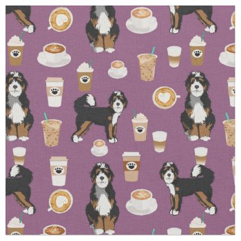 Bernedoodle Dog Coffee Purple Fabric by FriendlyPets at Zazzle