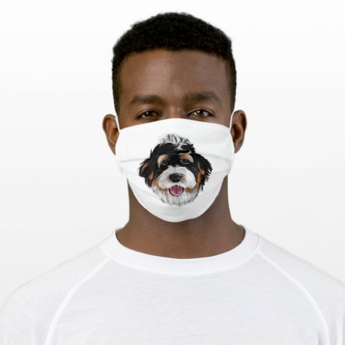 Bernedoodle Dog Face Adult Cloth Face Mask