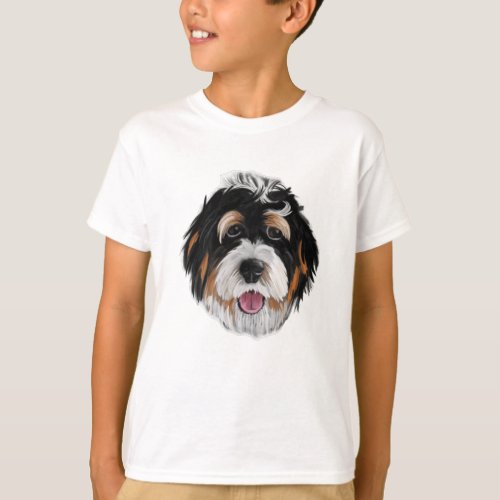 Bernedoodle Dog Face T_Shirt