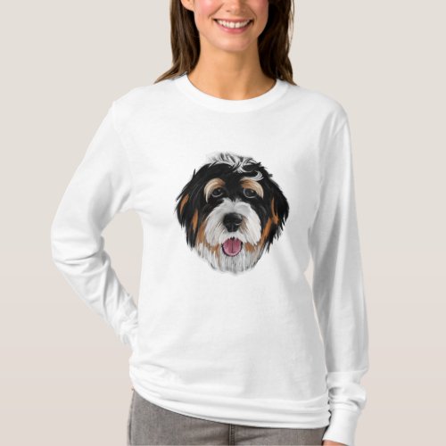 Bernedoodle Dog Face T_Shirt